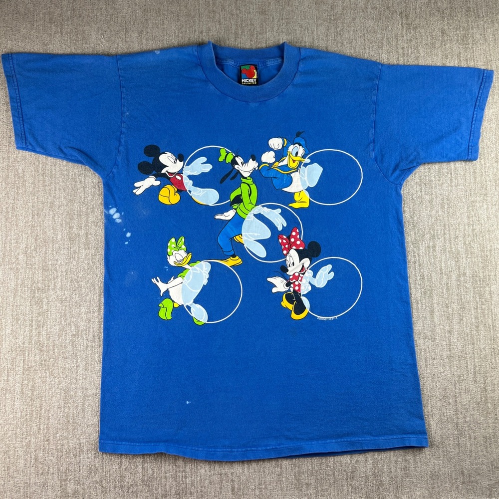 Mickey Unlimited Shirt Men Large Blue Vintage 90s Disney Characters Jerry Leigh